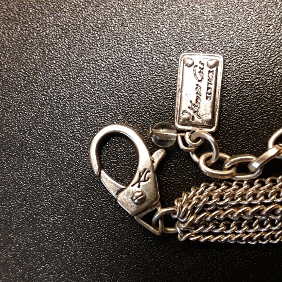 Kenneth Cole Silver Tone Moonstone Eclipse Double Row Round Blue Stone Necklace - Picture 3 of 8